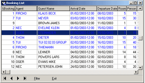 Booking List